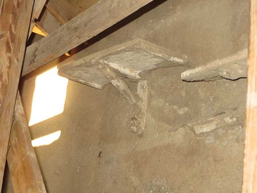 For comparison, photo from Villa Regina Boscoreale. October 2013.
Cast of similar shelf in situ. Photo courtesy of Bruce Longenecker.